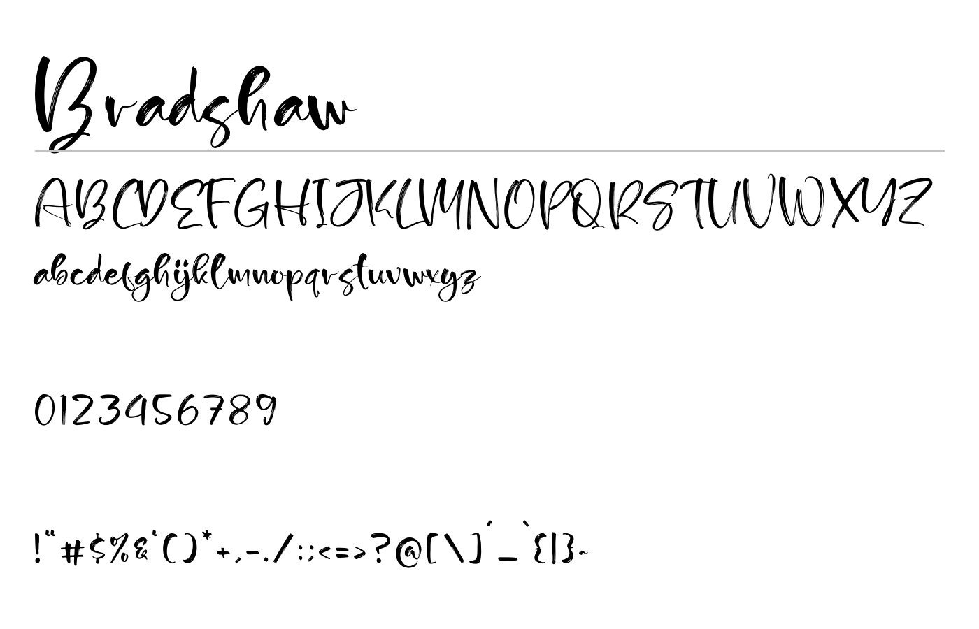 Bradshaw Font preview