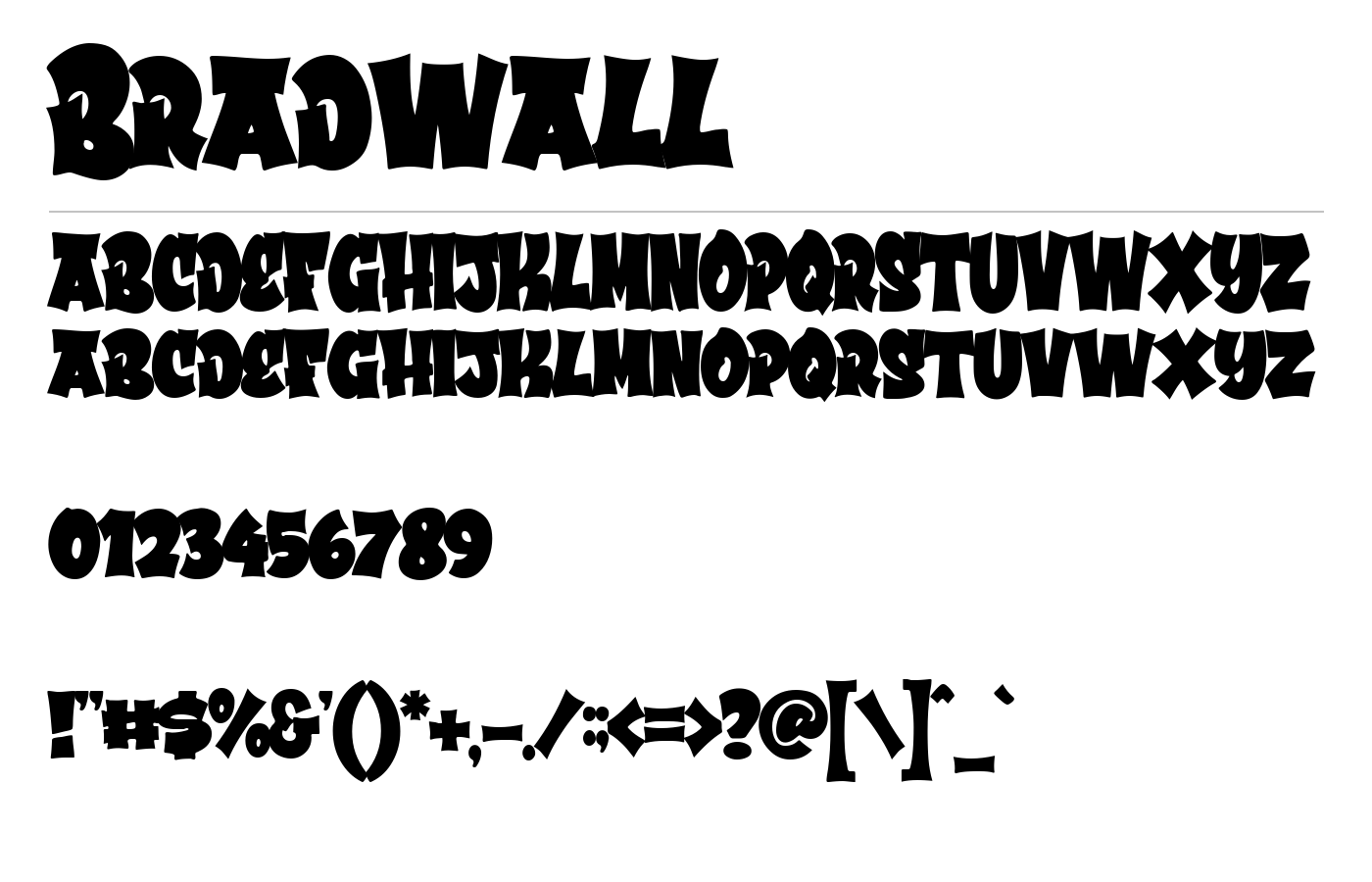 Bradwall Font preview