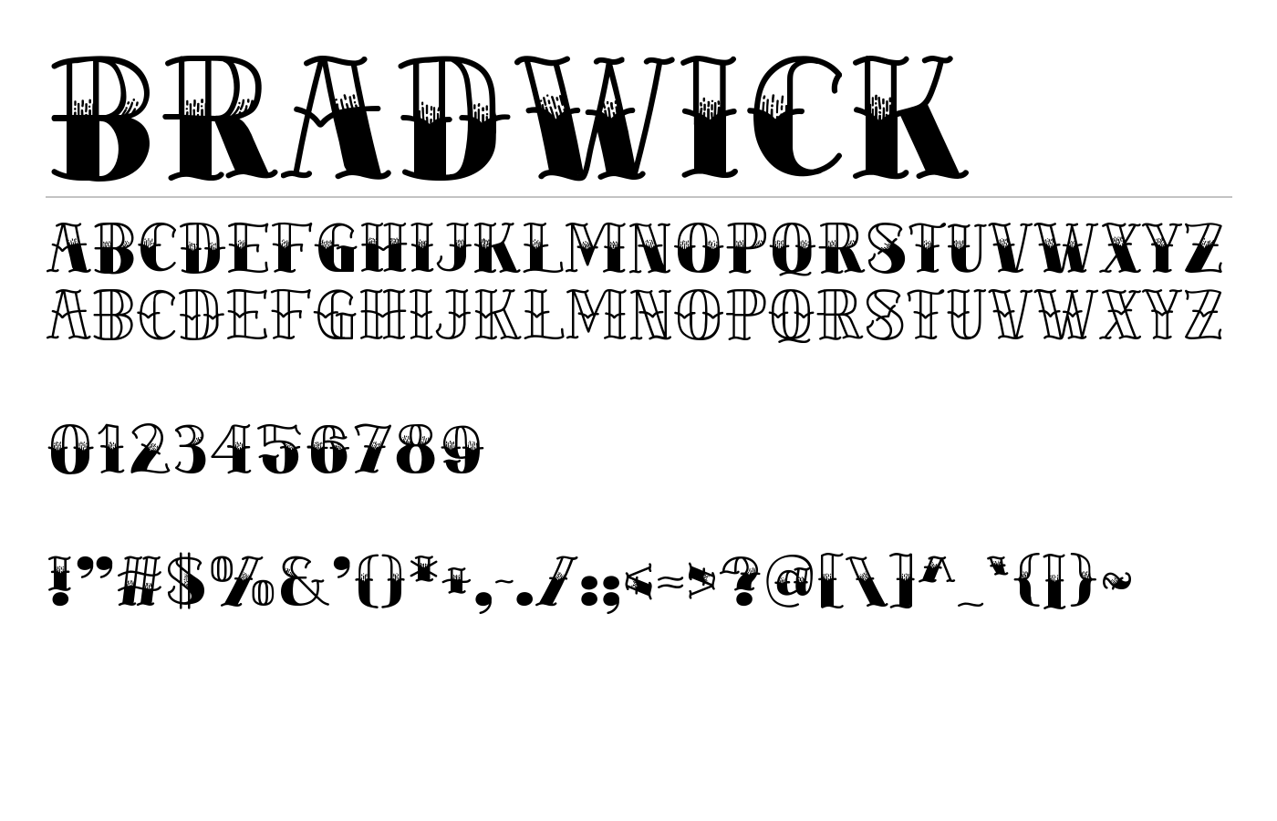 BRADWICK Font preview