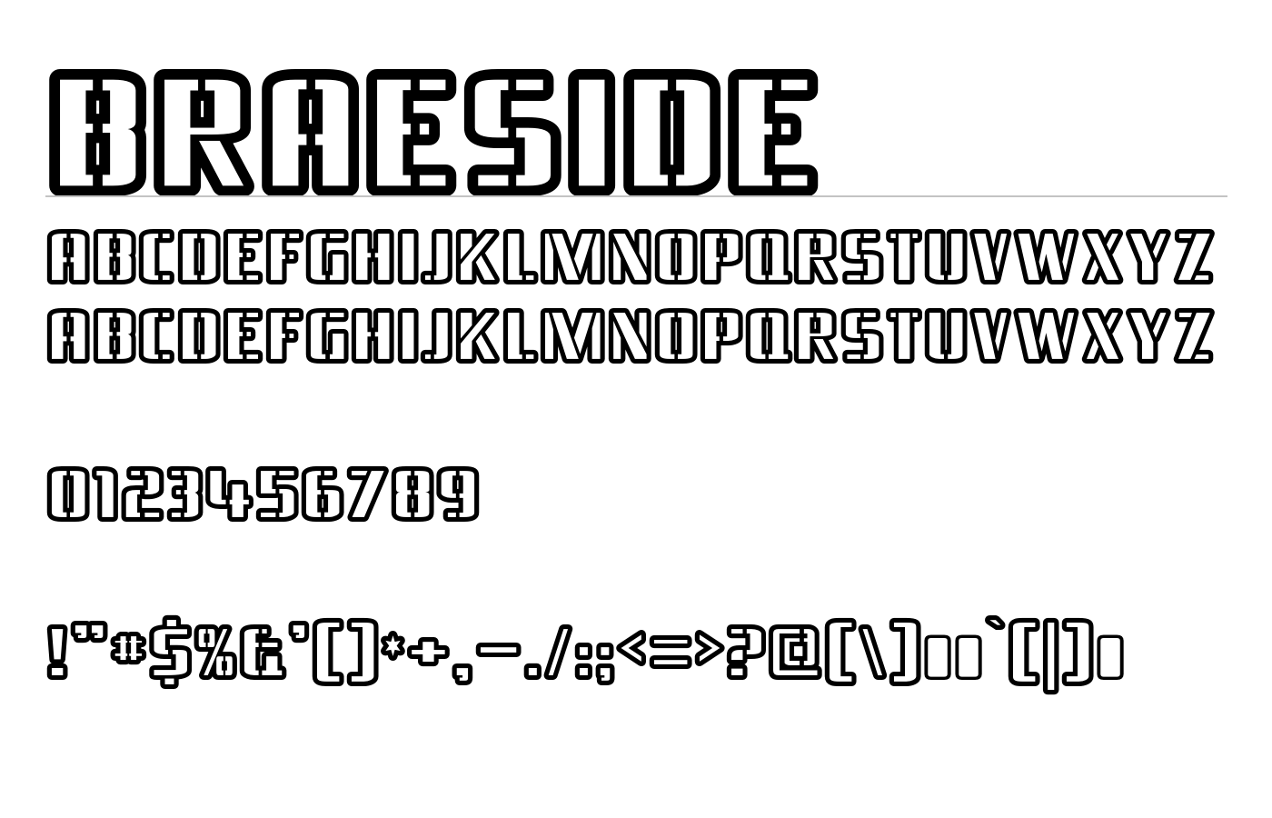Braeside Font preview