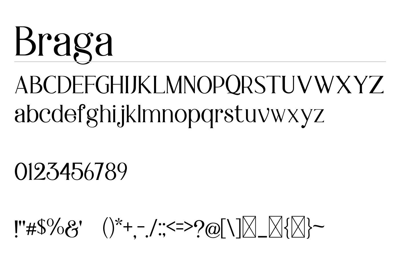 Braga Font preview