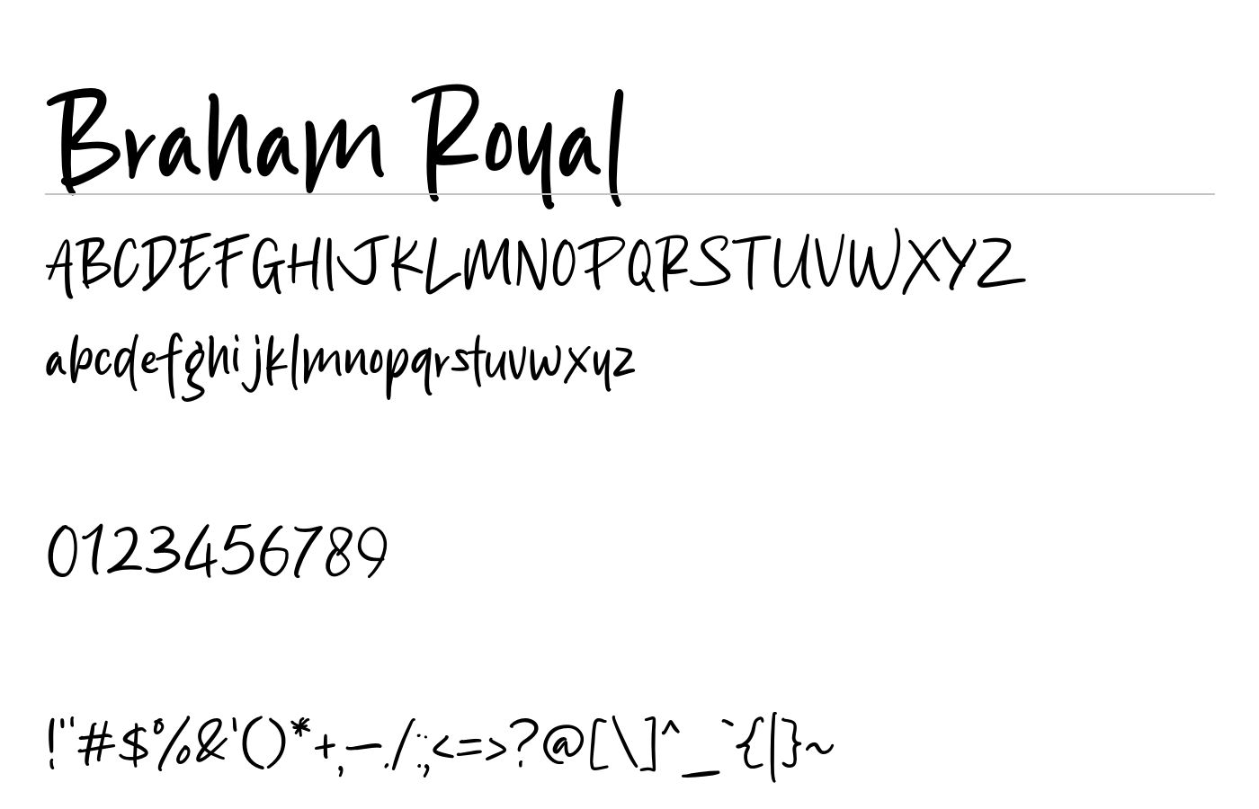 Braham Royal Font preview