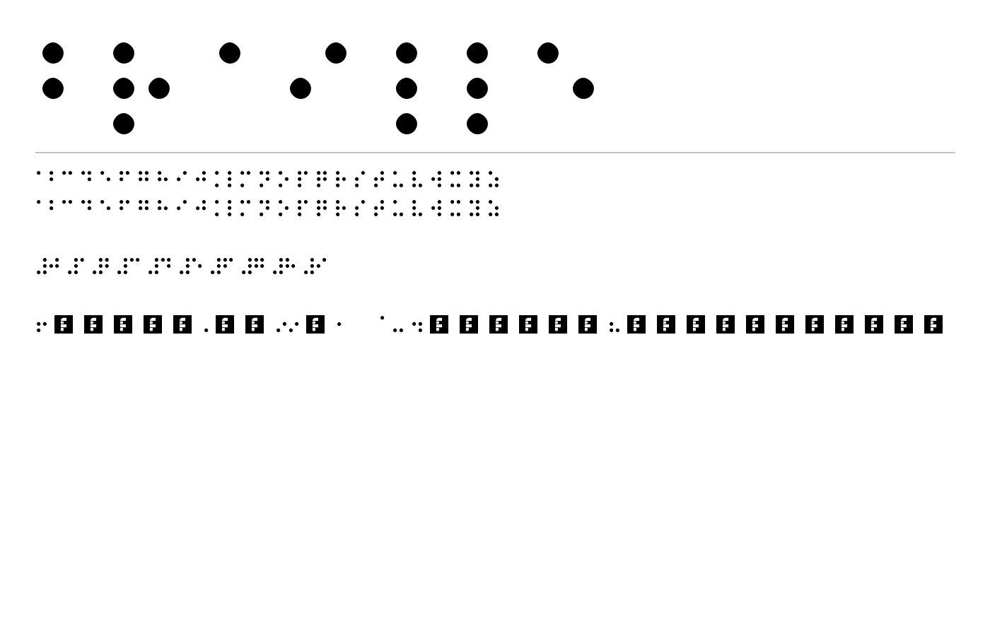 Braille Font preview
