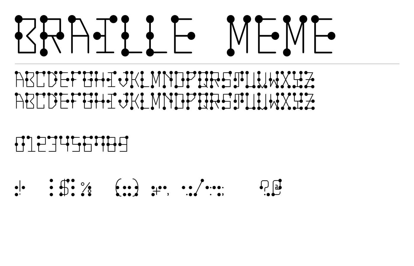 Braille Meme Font preview