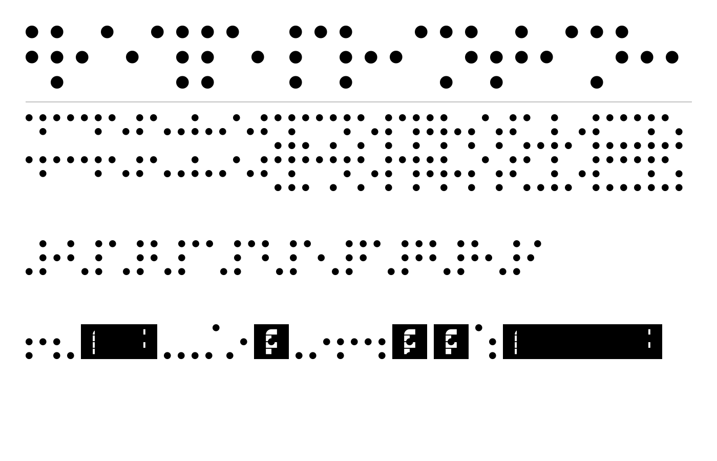 Braille Printing Font preview