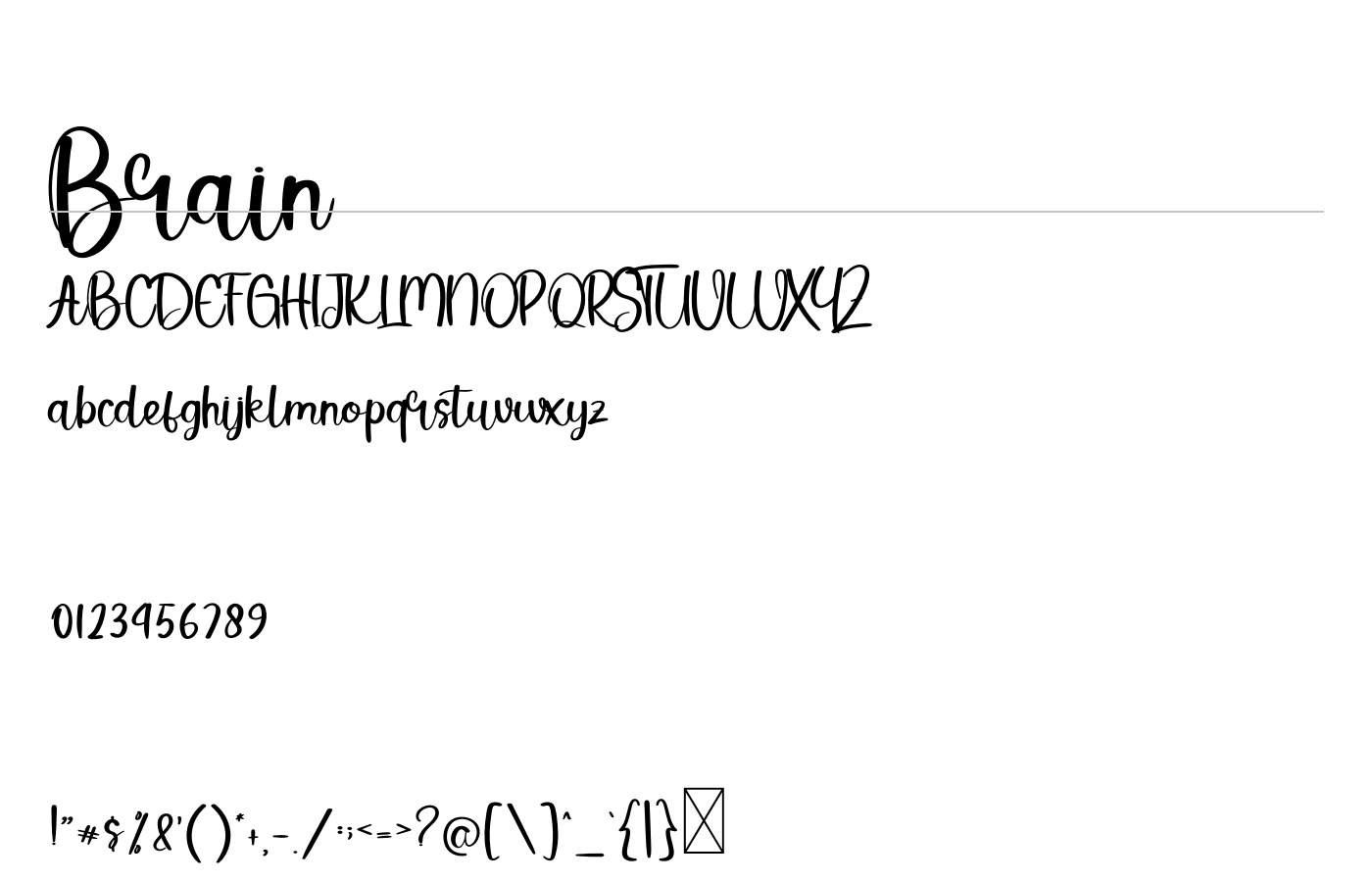 Brain Font preview