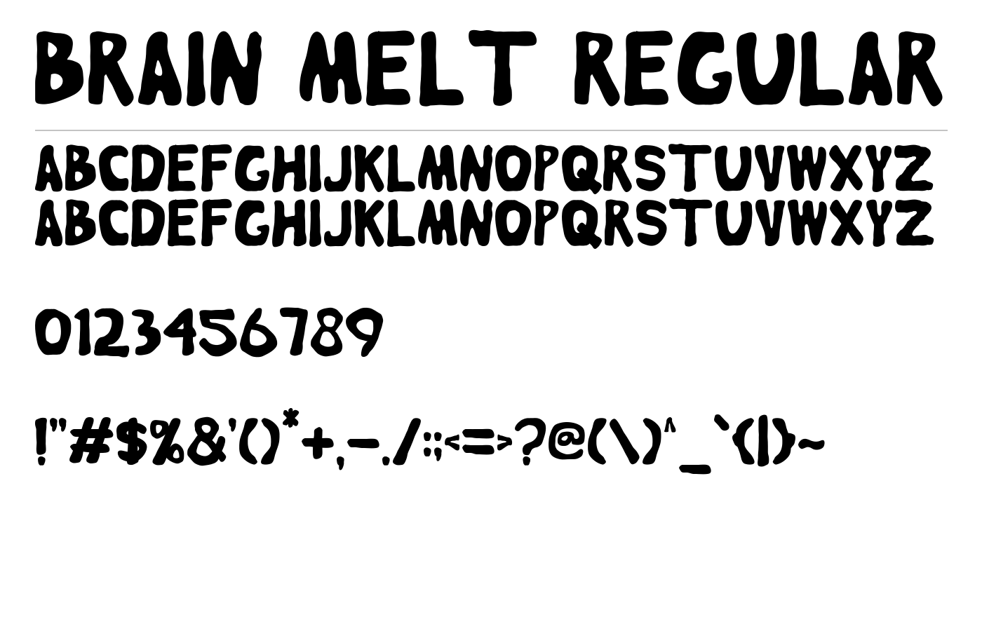 Brain Melt regular Font preview