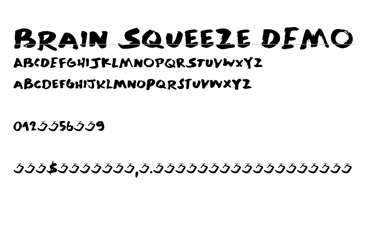 Brain Squeeze DEMO Font preview
