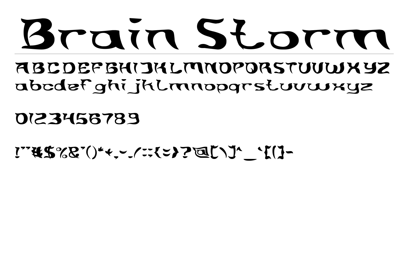 Brain Storm Font preview