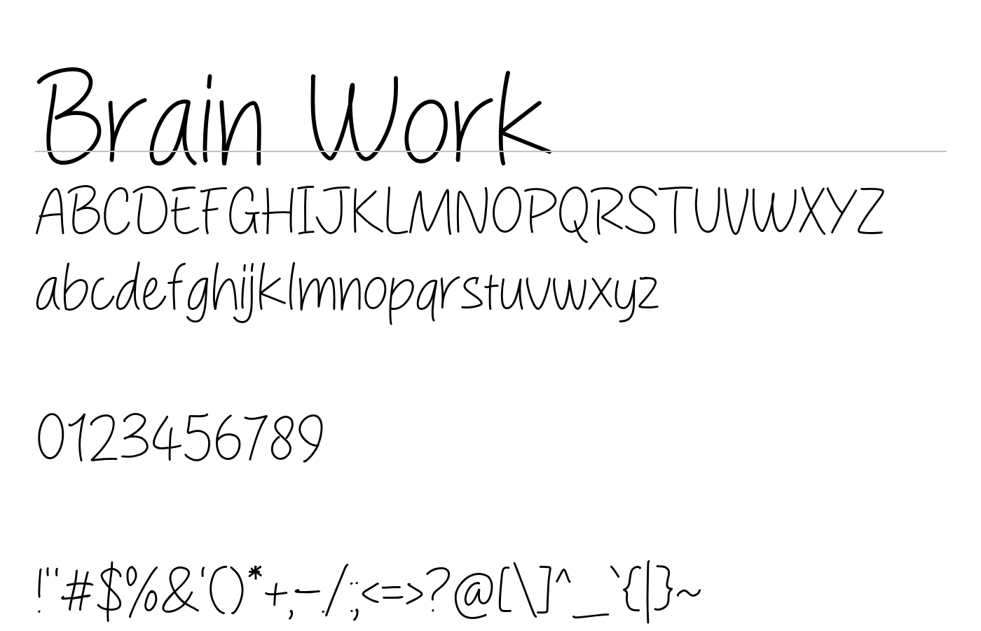 Brain Work Font preview