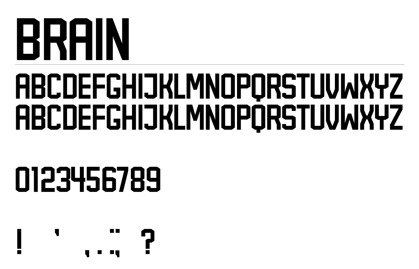 Brain Font preview