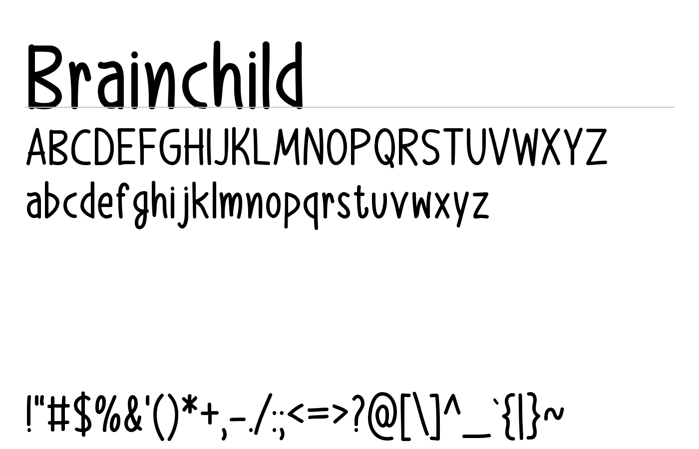 Brainchild Font preview