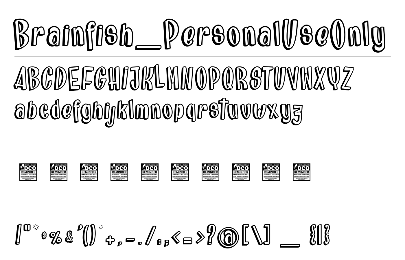 Brainfish_PersonalUseOnly Font preview