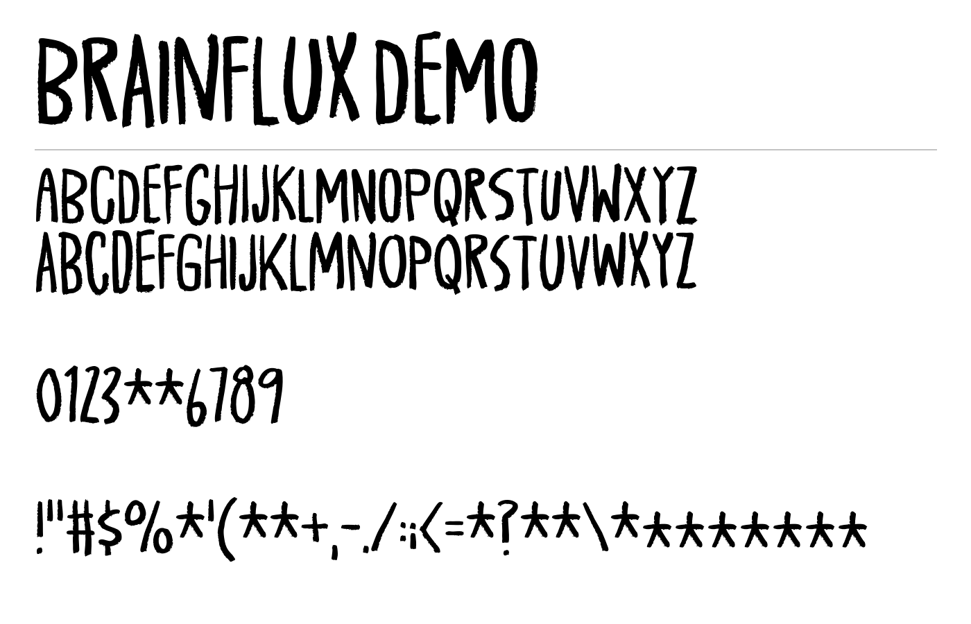 Brainflux DEMO Font preview