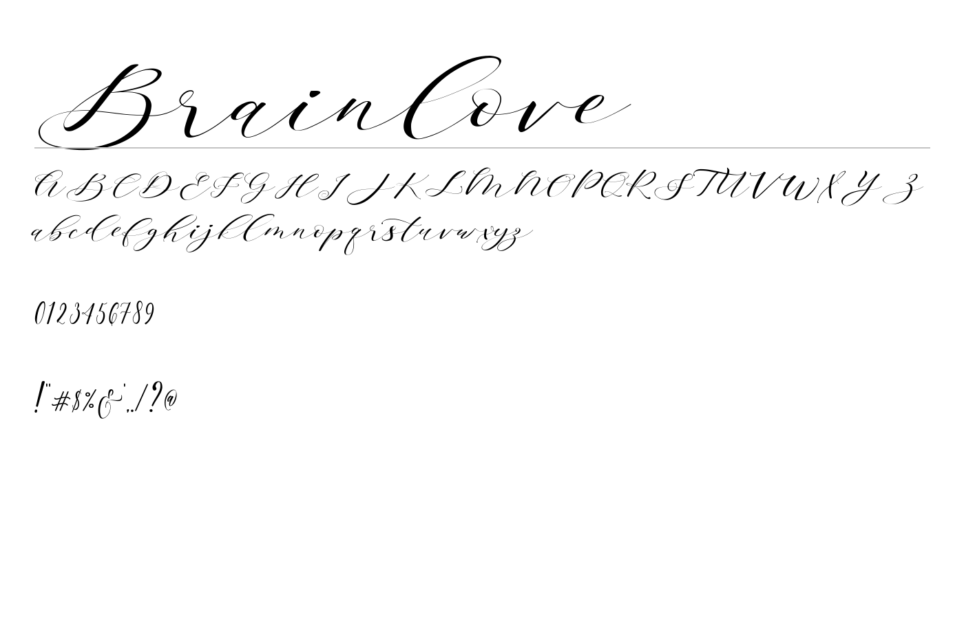 Brainlove Font preview