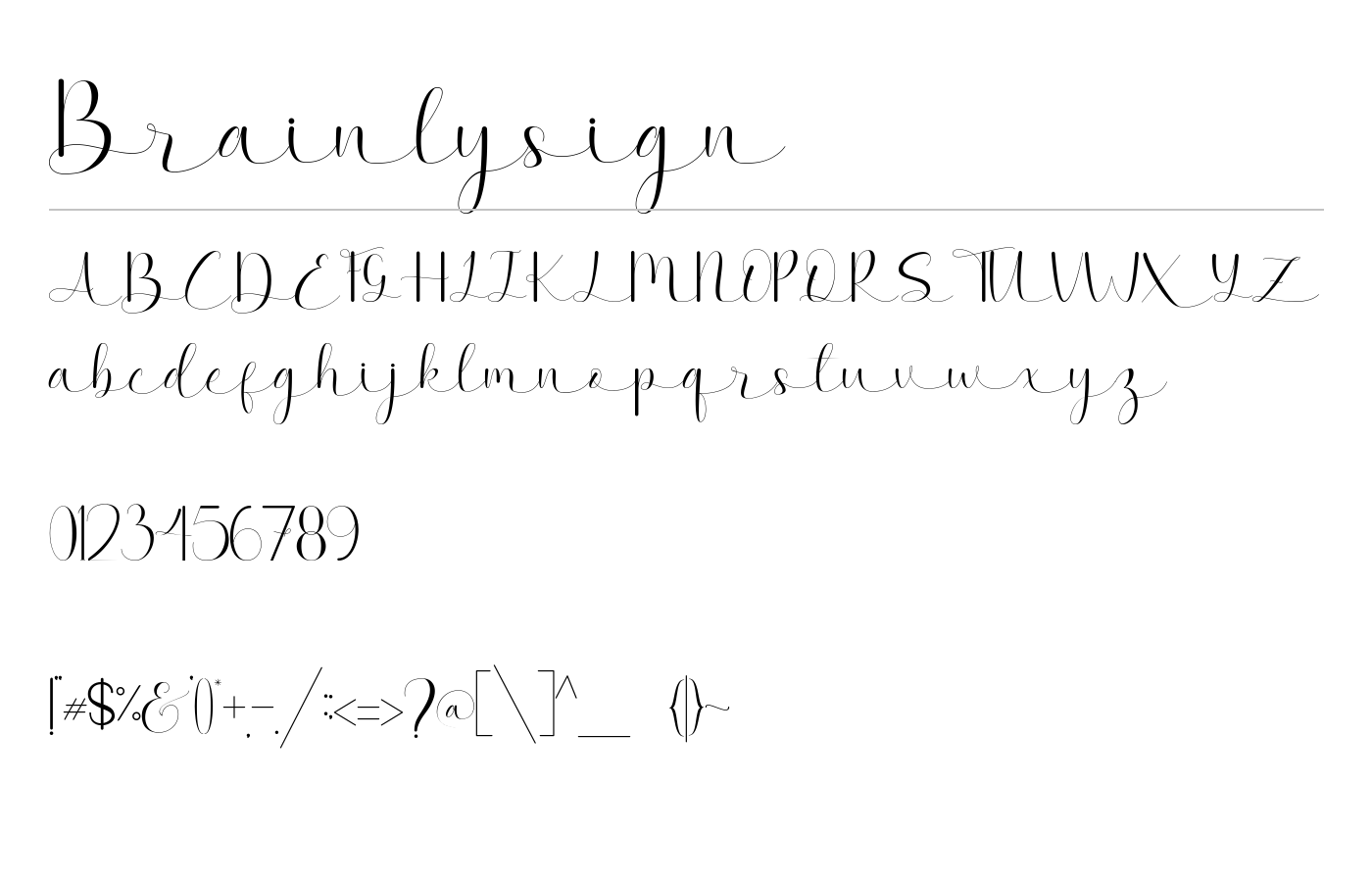 Brainlysign Font preview