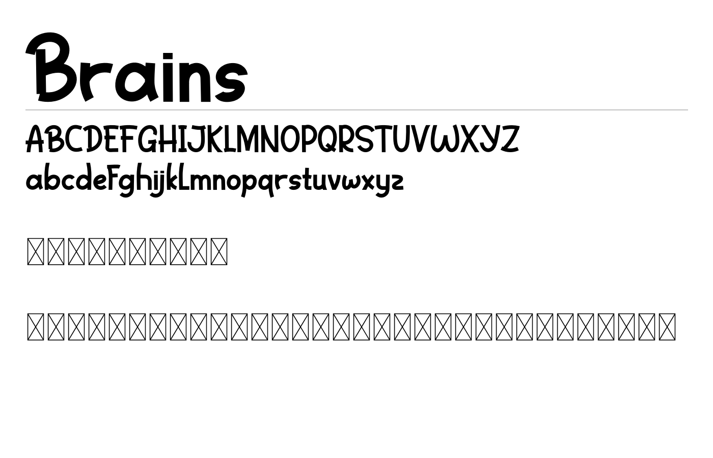 Brains Font preview