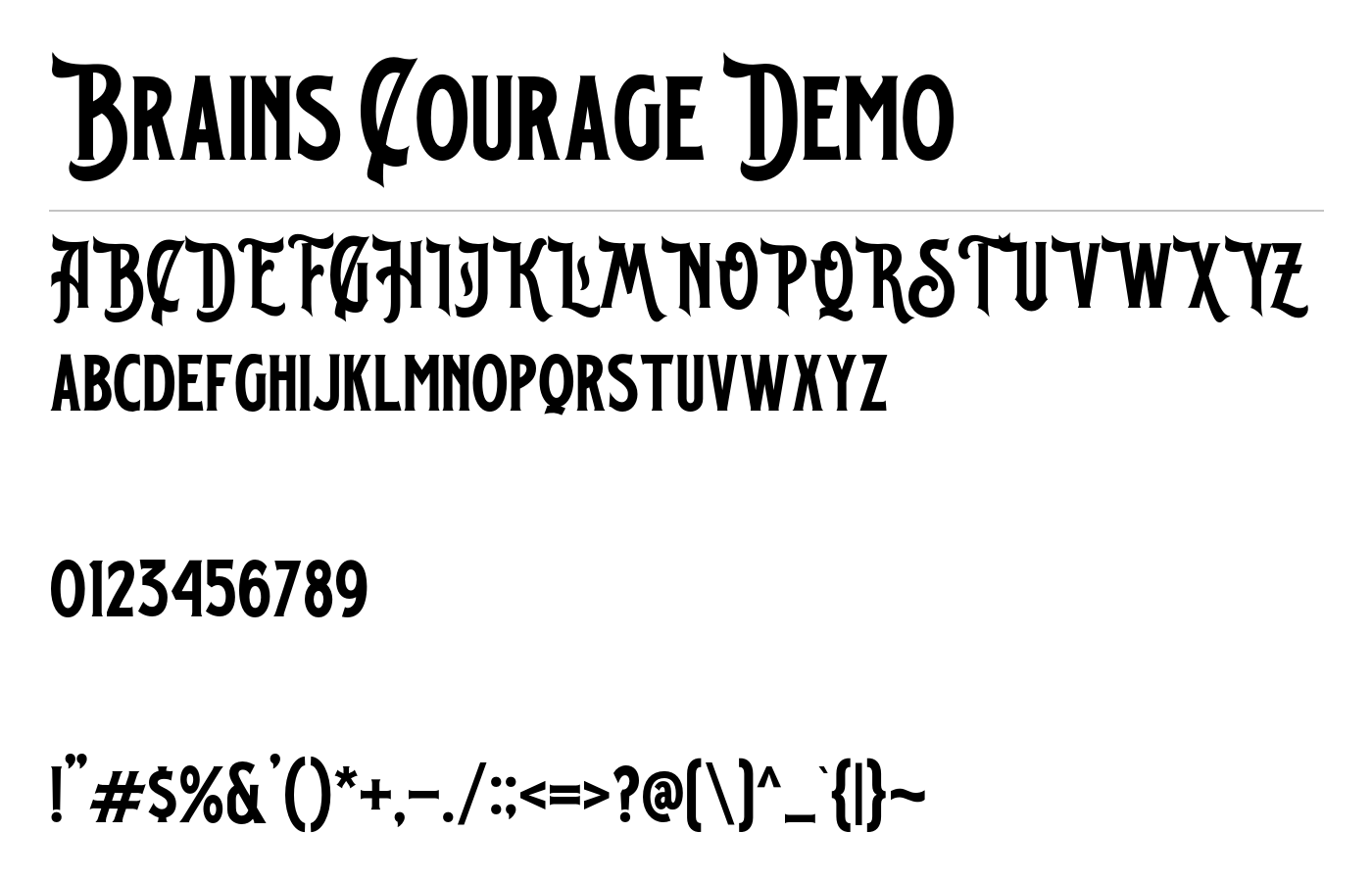 Brains Courage Demo Font preview