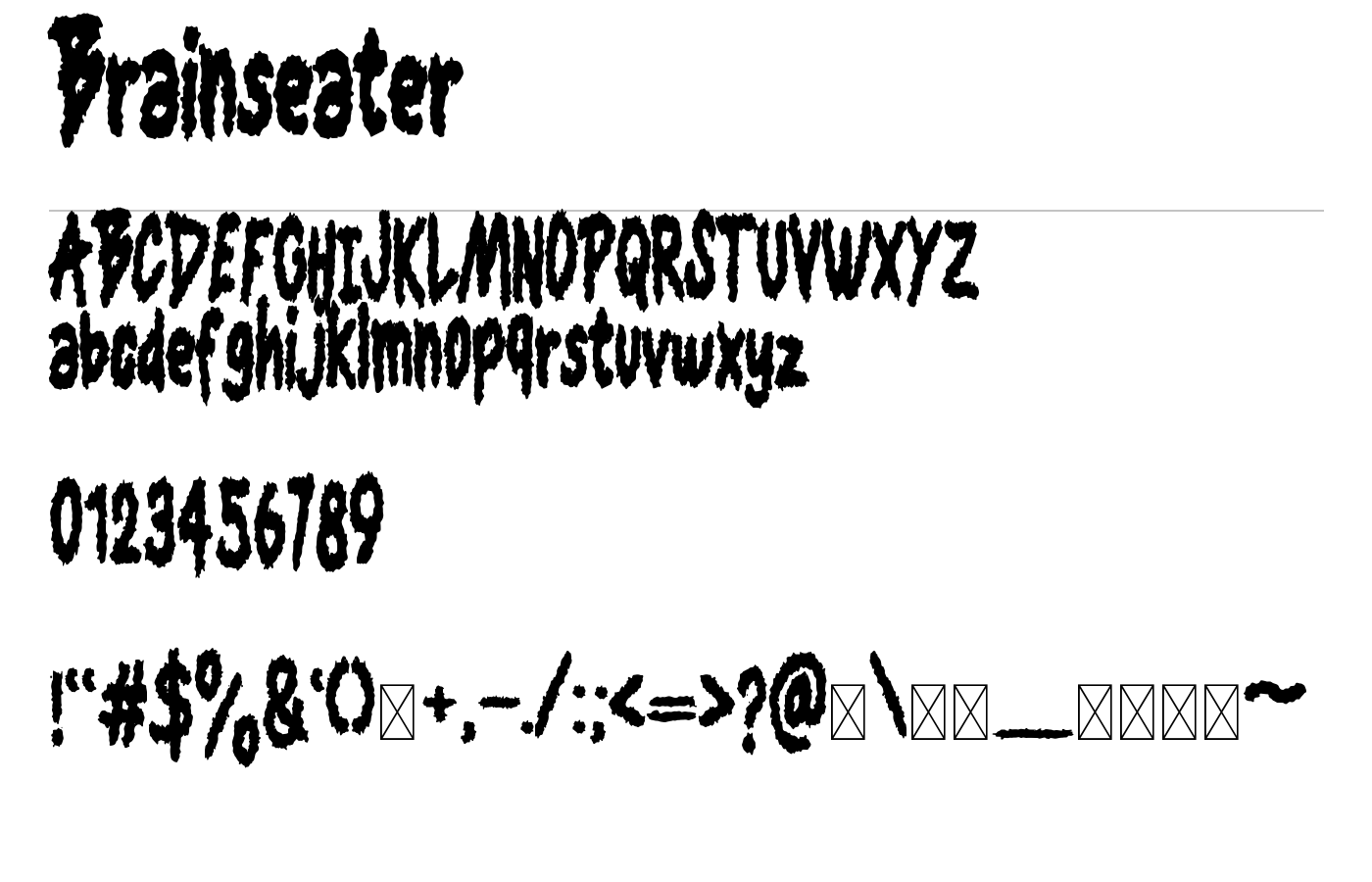 Brainseater Font preview