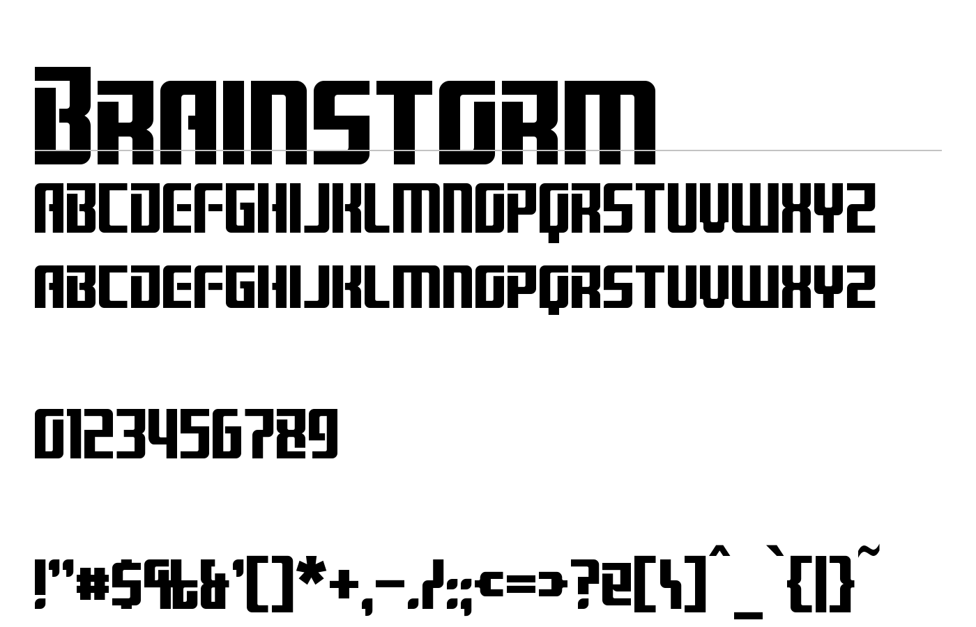 Brainstorm Font preview