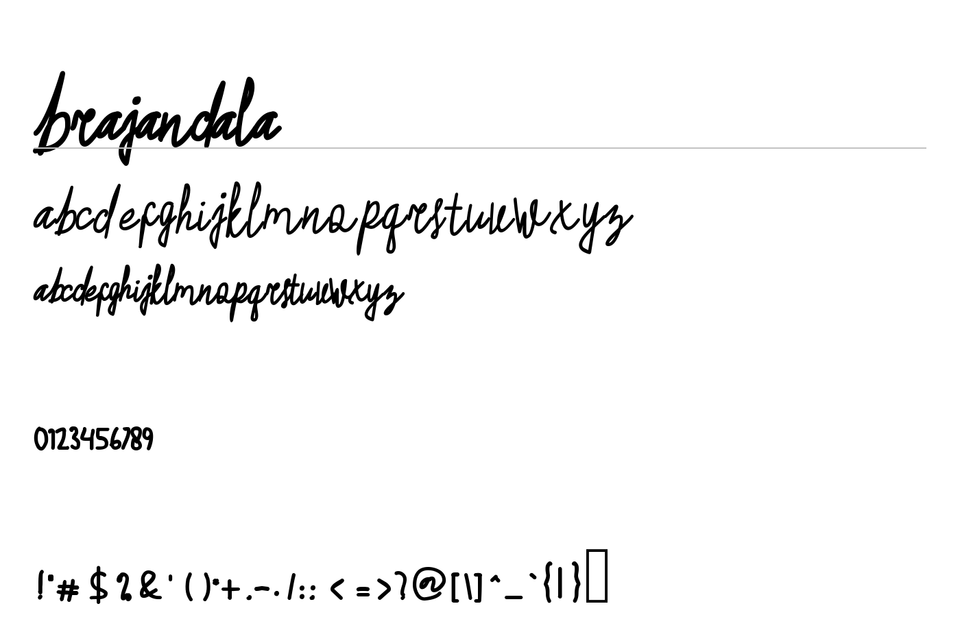 Brajandala Font preview
