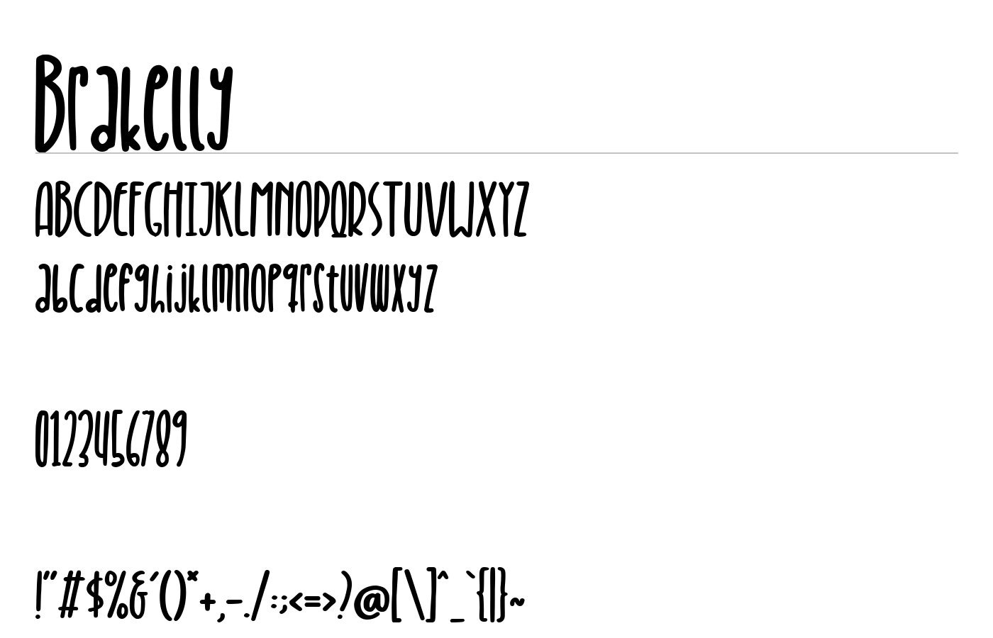 Brakelly Font preview