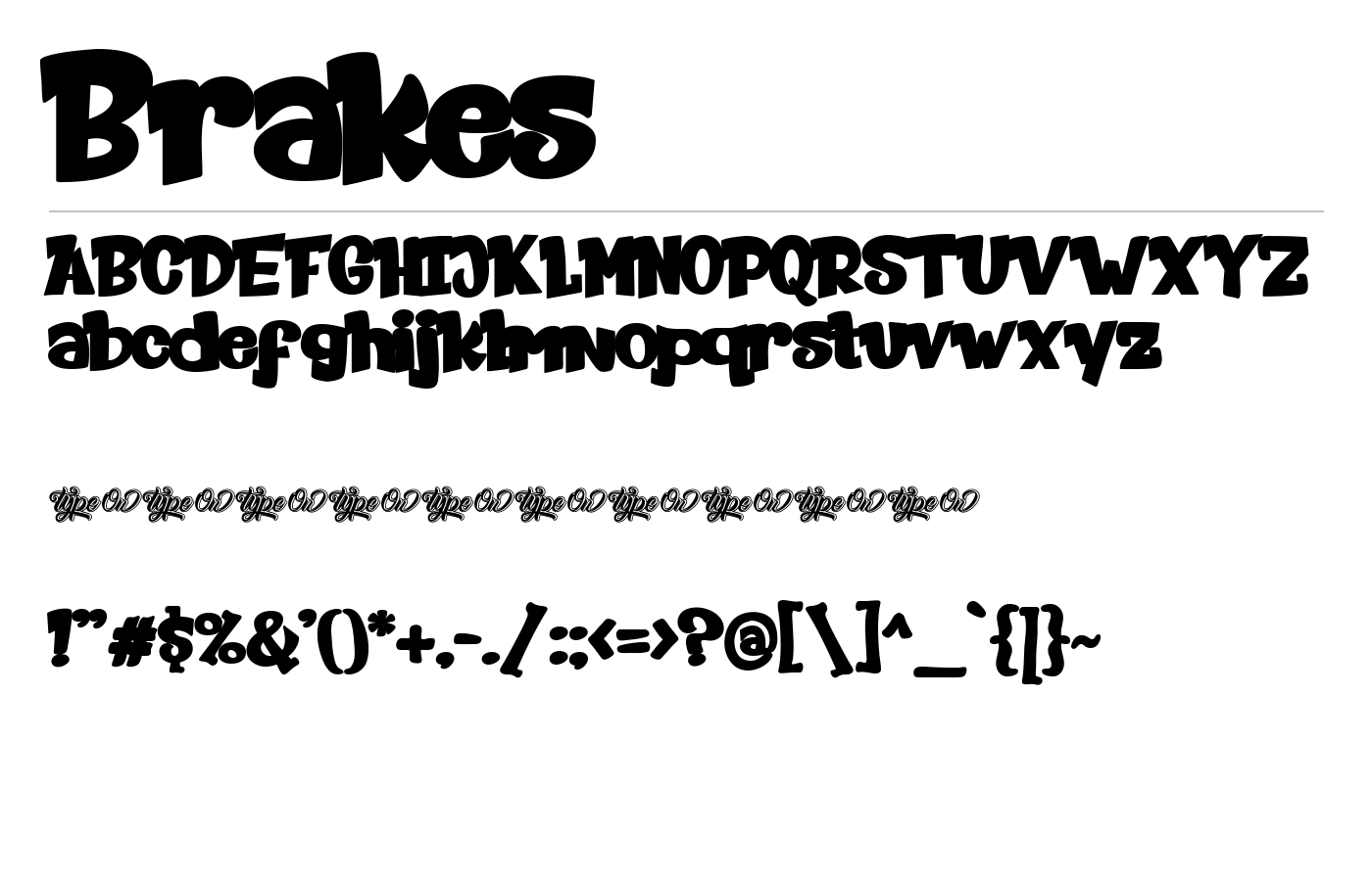 Brakes Font preview