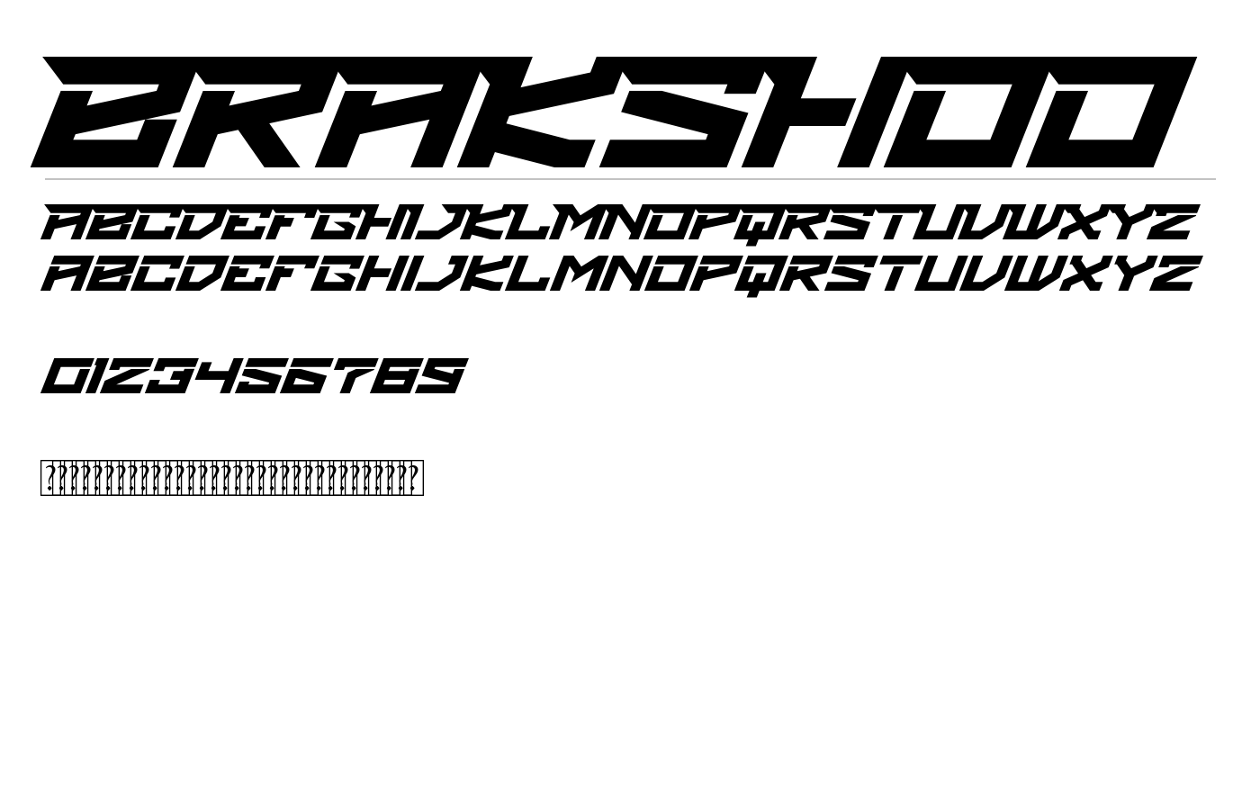 BRAKSHOO Font preview