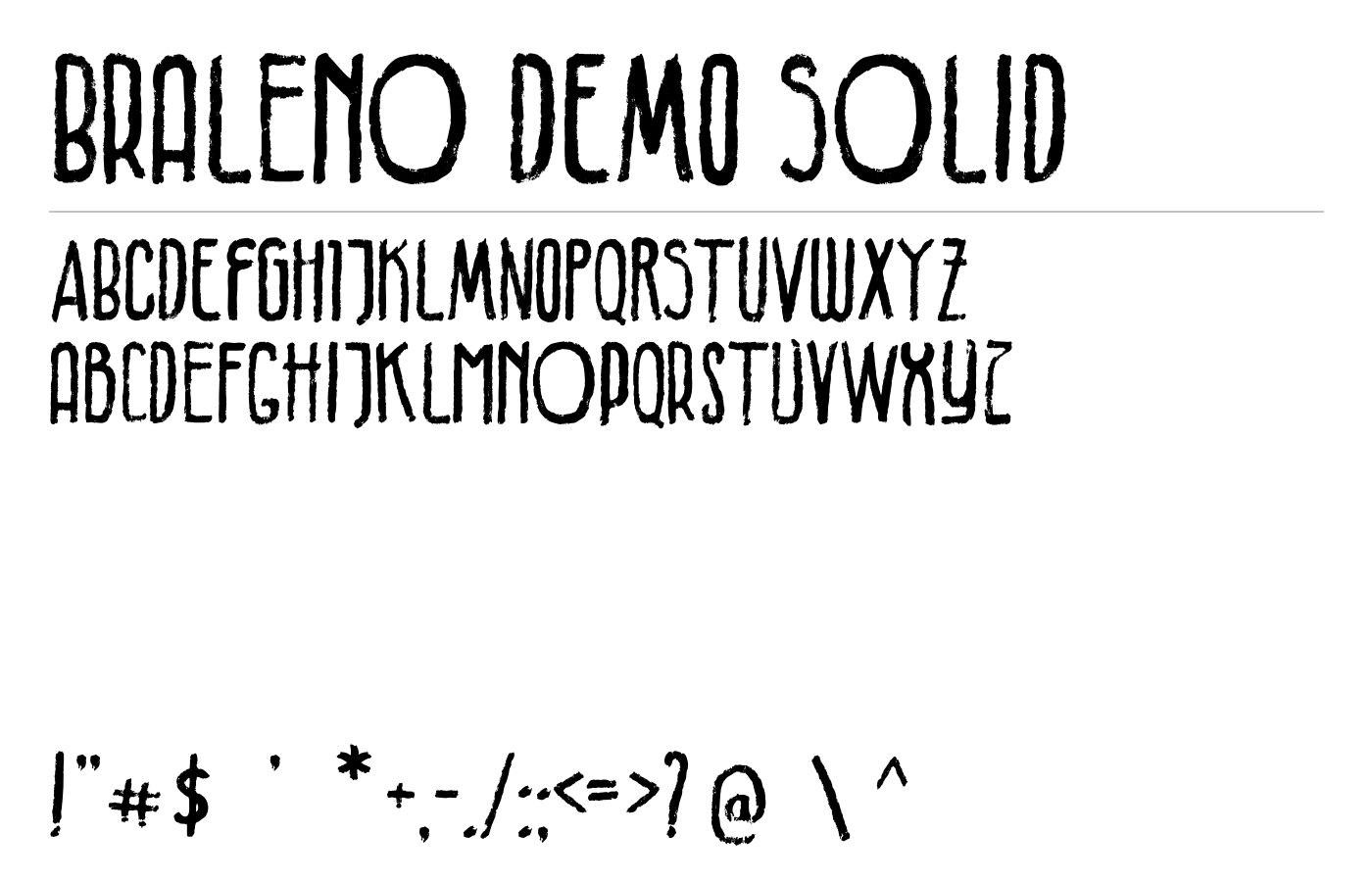 Braleno DEMO Font preview