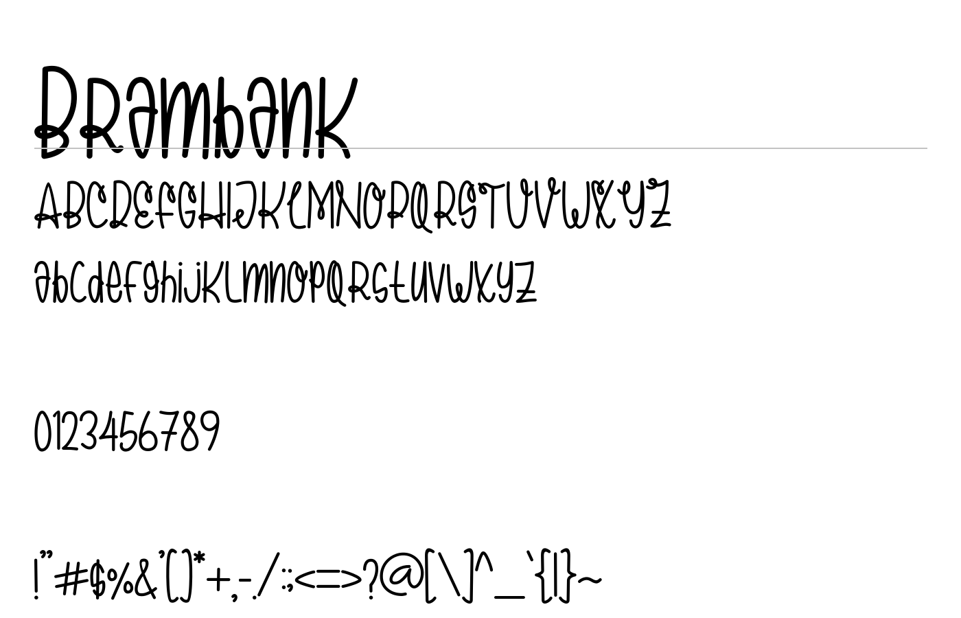 Brambank Font preview