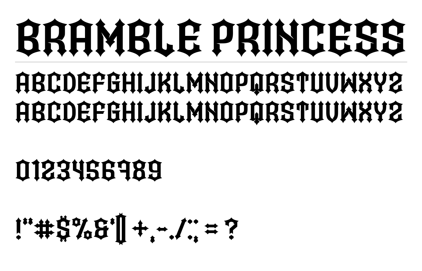 Bramble Princess Font preview