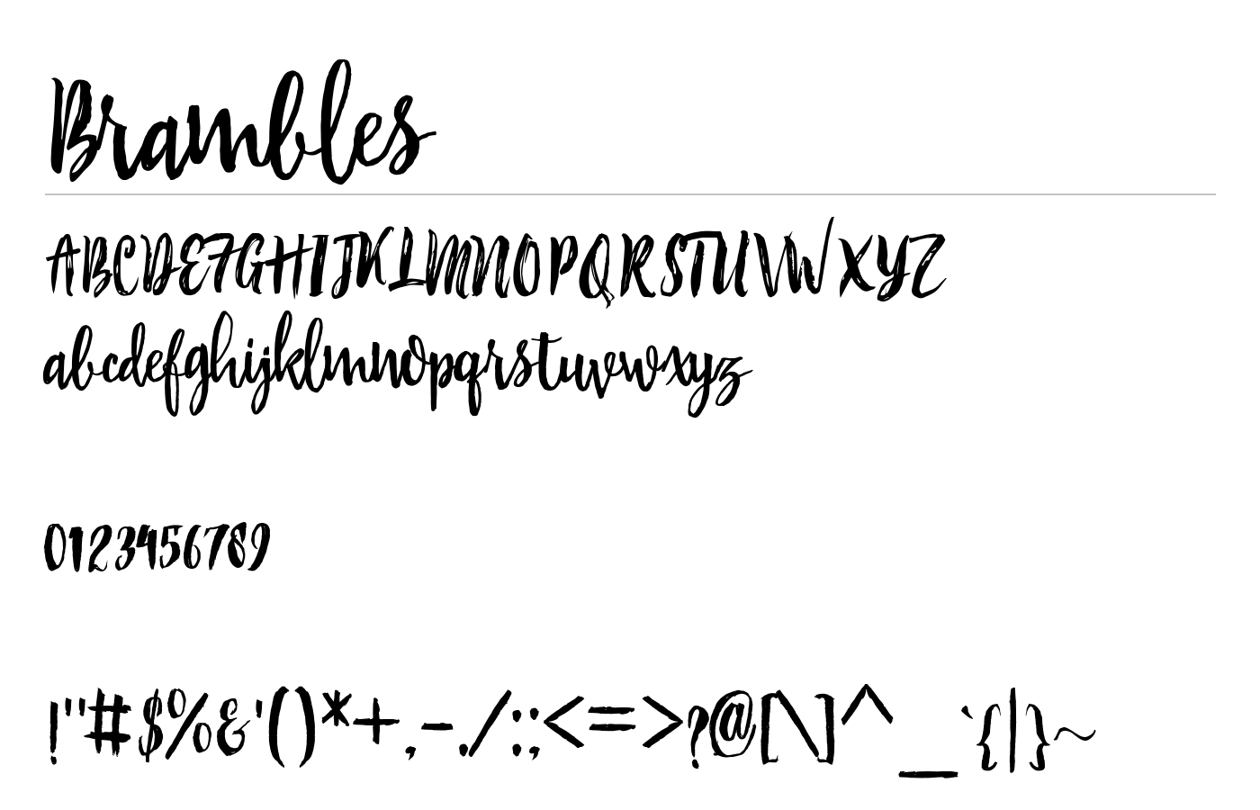 Brambles Font preview