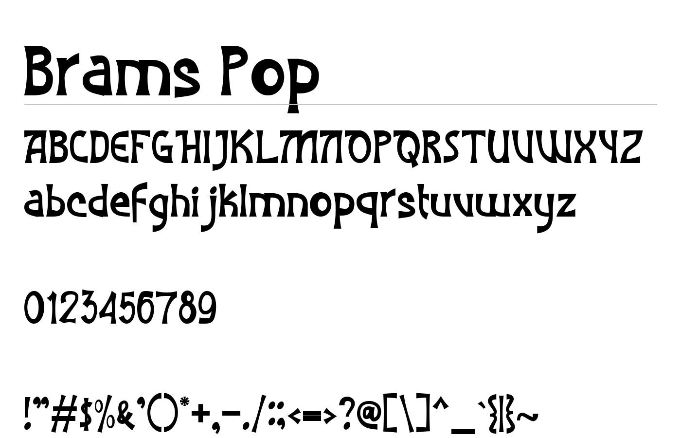 Brams Pop Font preview