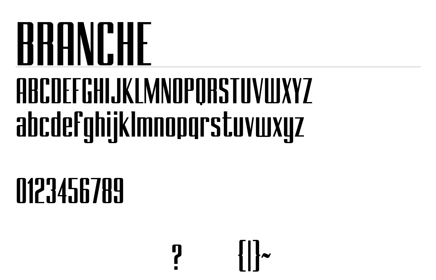 BRANCHE Font preview