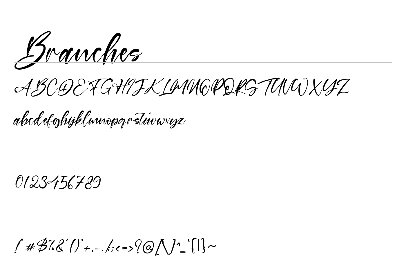 Branches Font preview