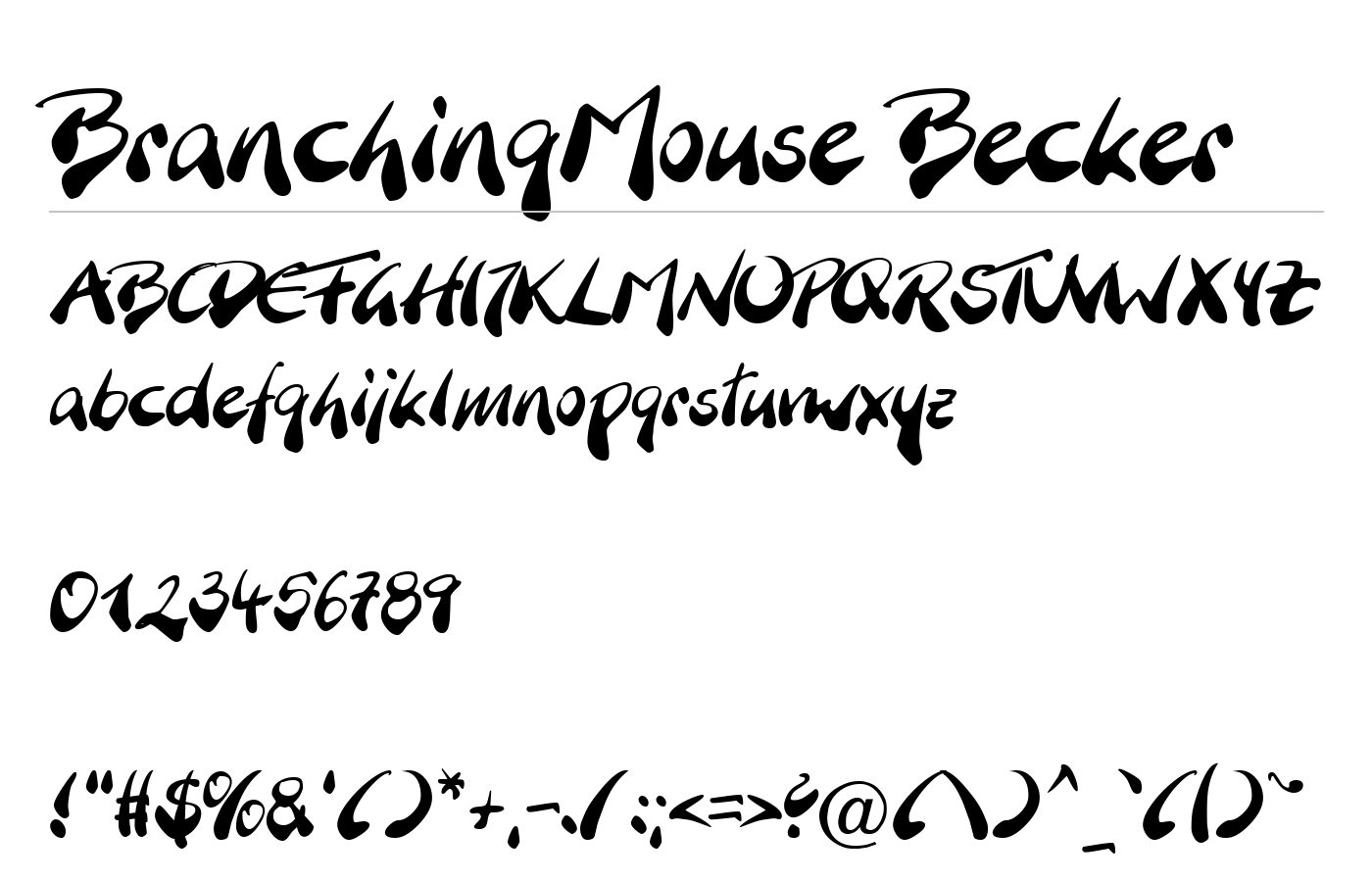 BranchingMouse Becker Font preview
