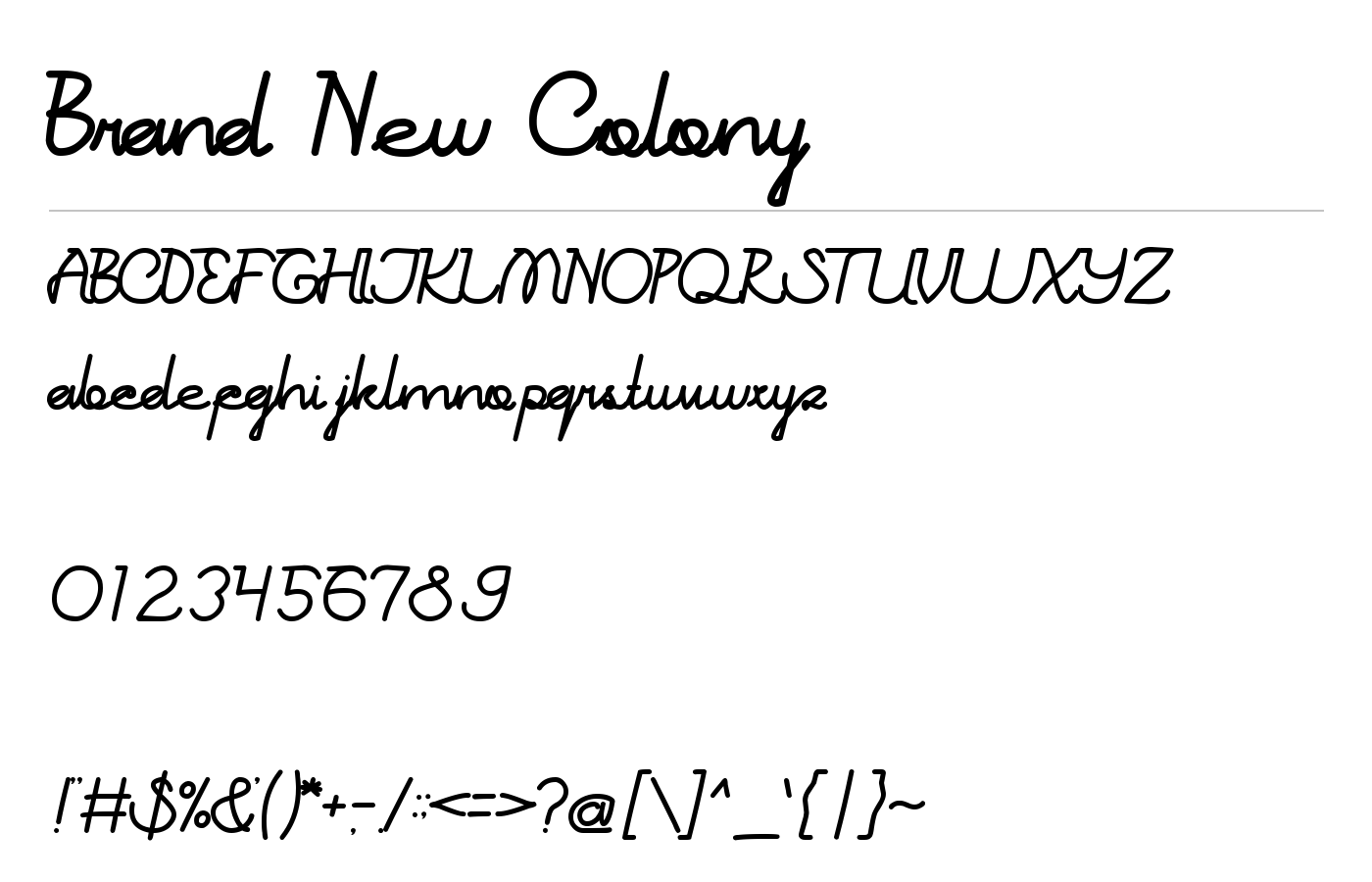 Brand New Colony Font preview