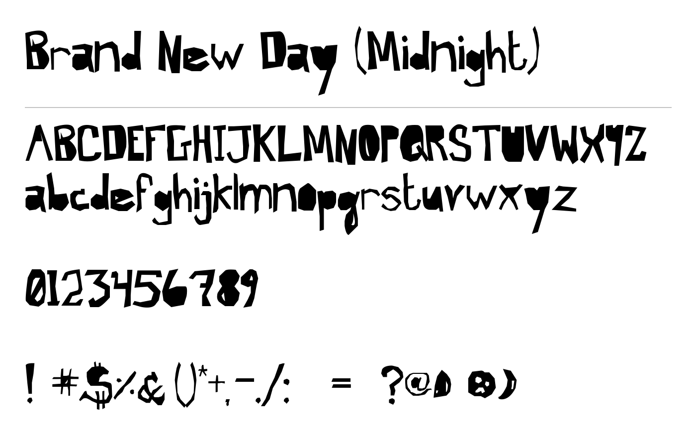 Brand New Day (Midnight) Font preview