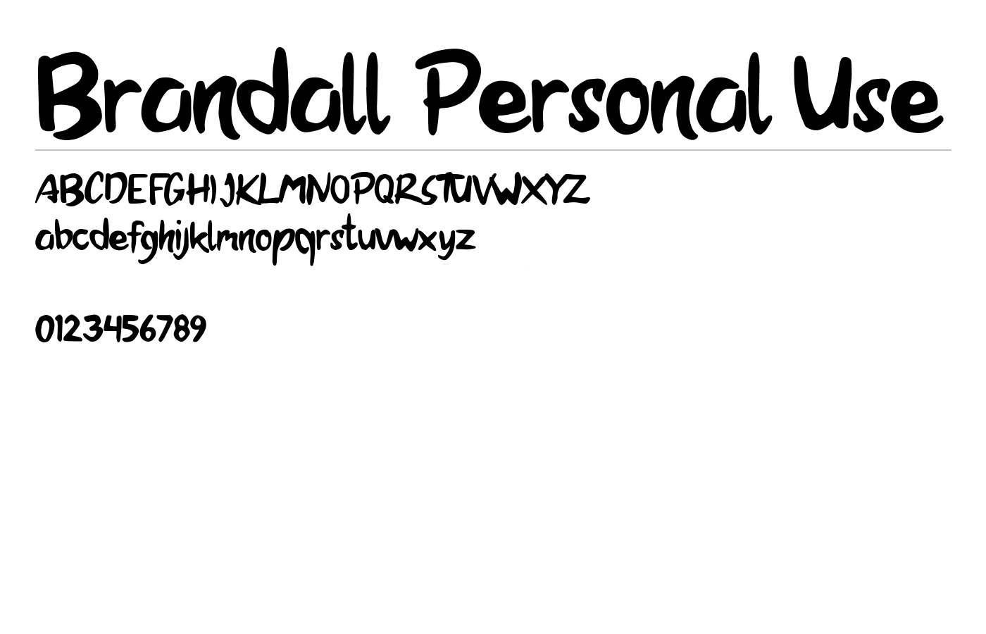 Brandall Personal Use Font preview