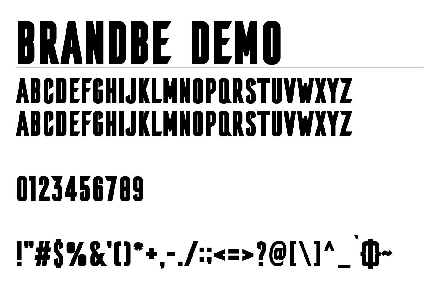 Brandbe Demo Font preview