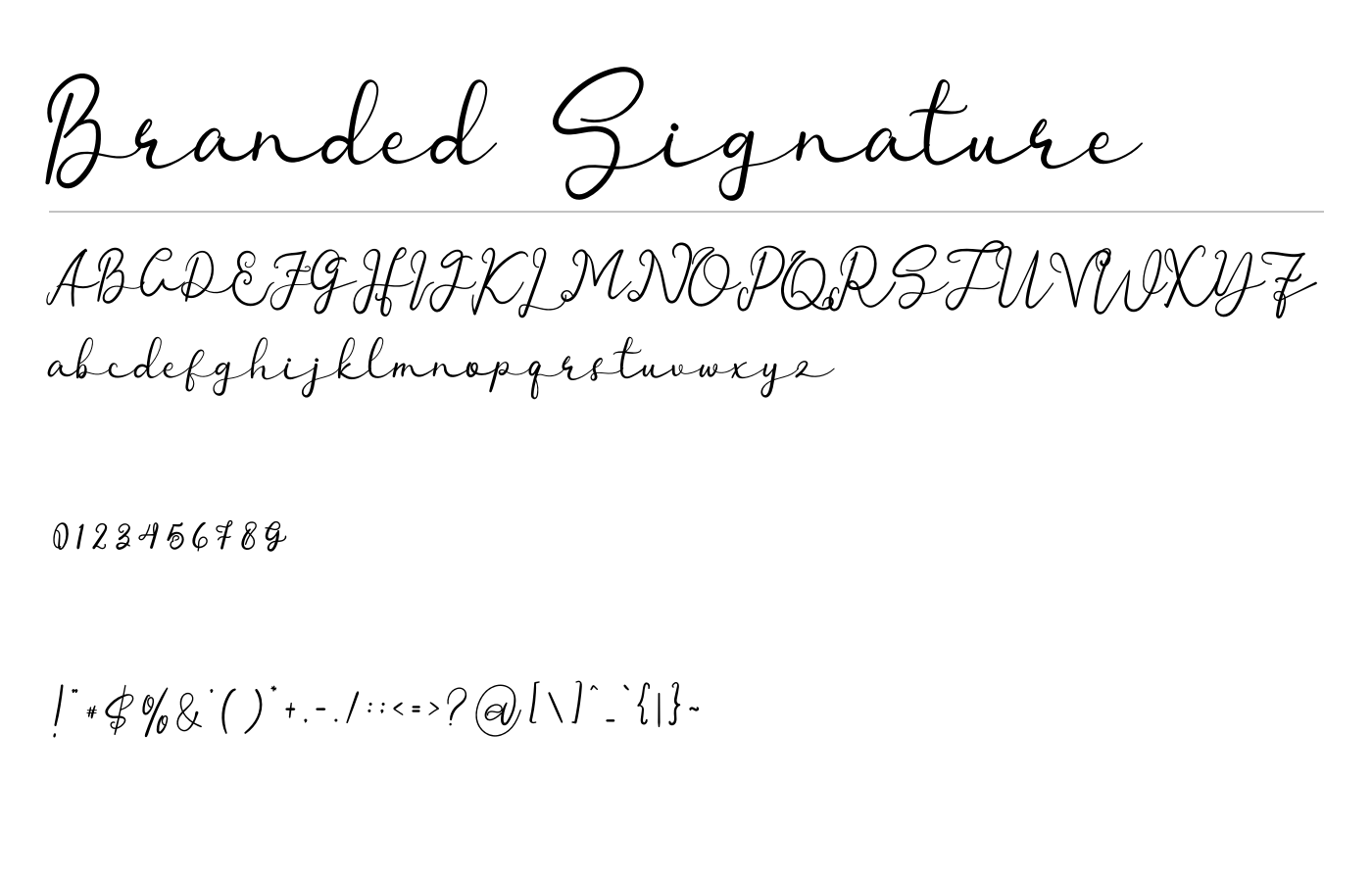 Branded Signature Font preview