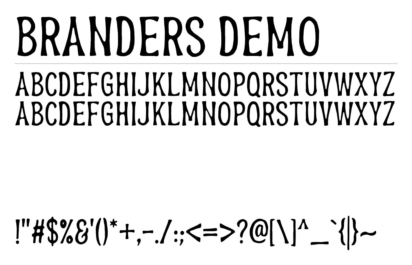 Branders DEMO Font preview