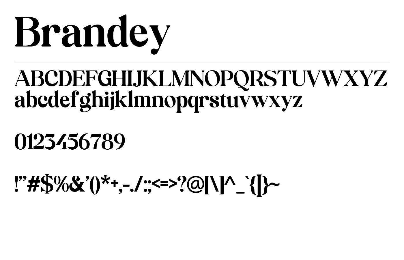 Brandey Font preview