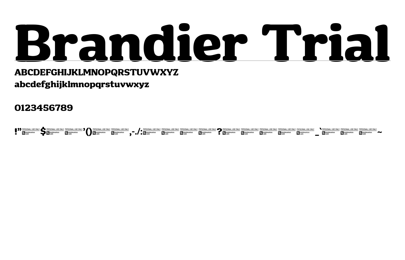Brandier Trial Font preview