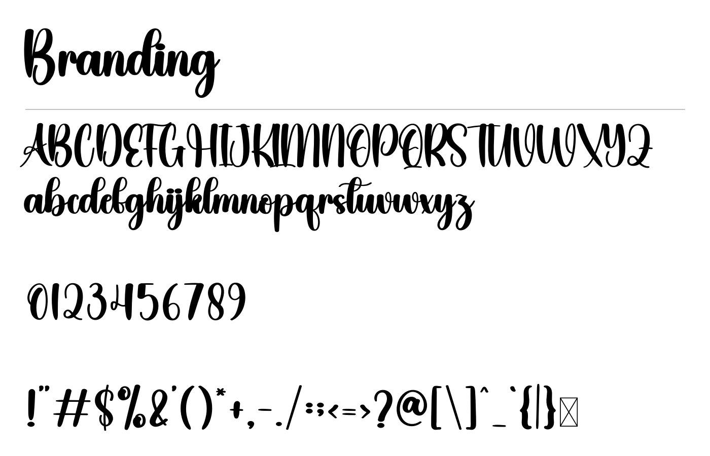 Branding Font preview