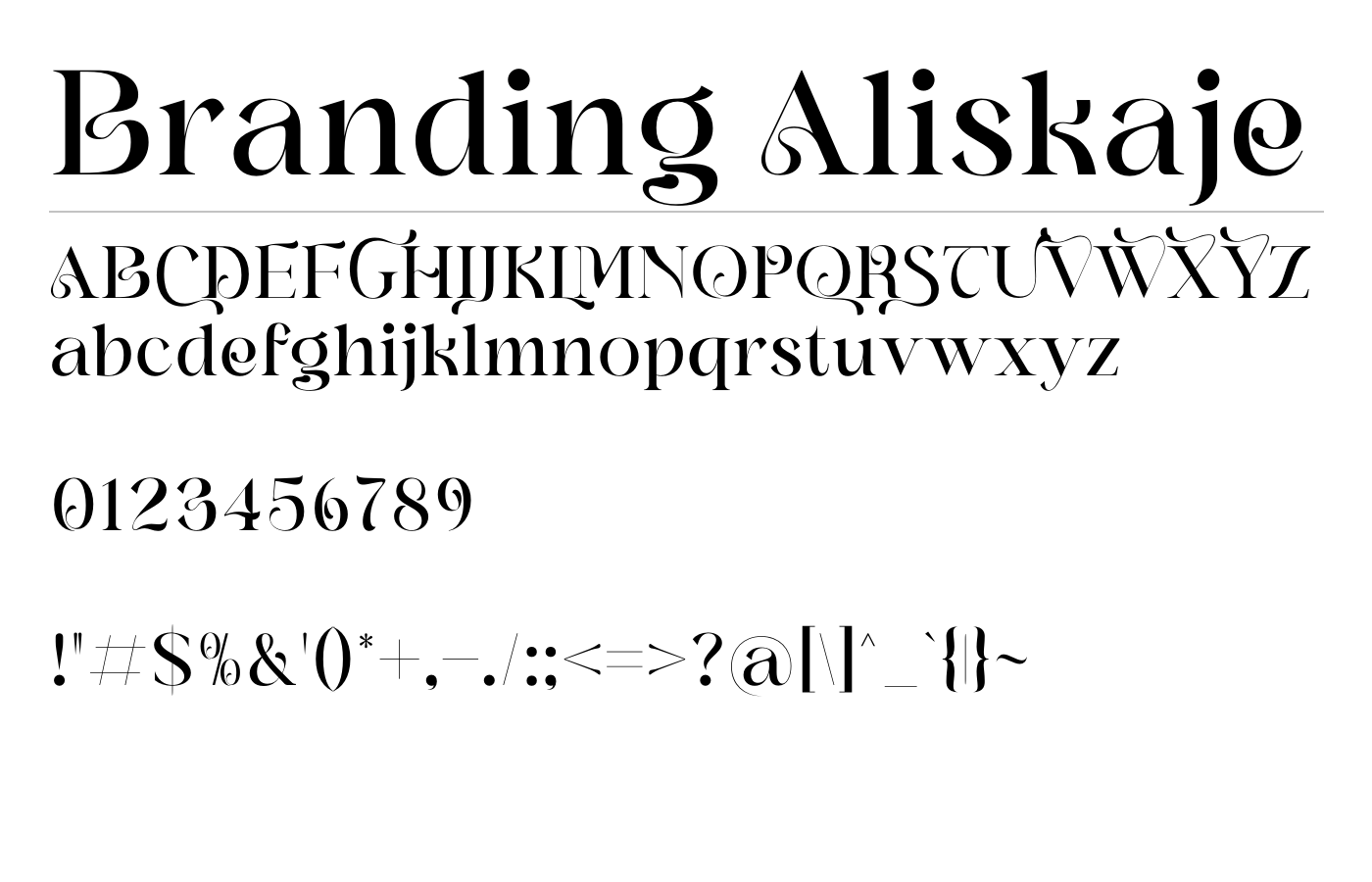 Branding Aliskaje Font preview