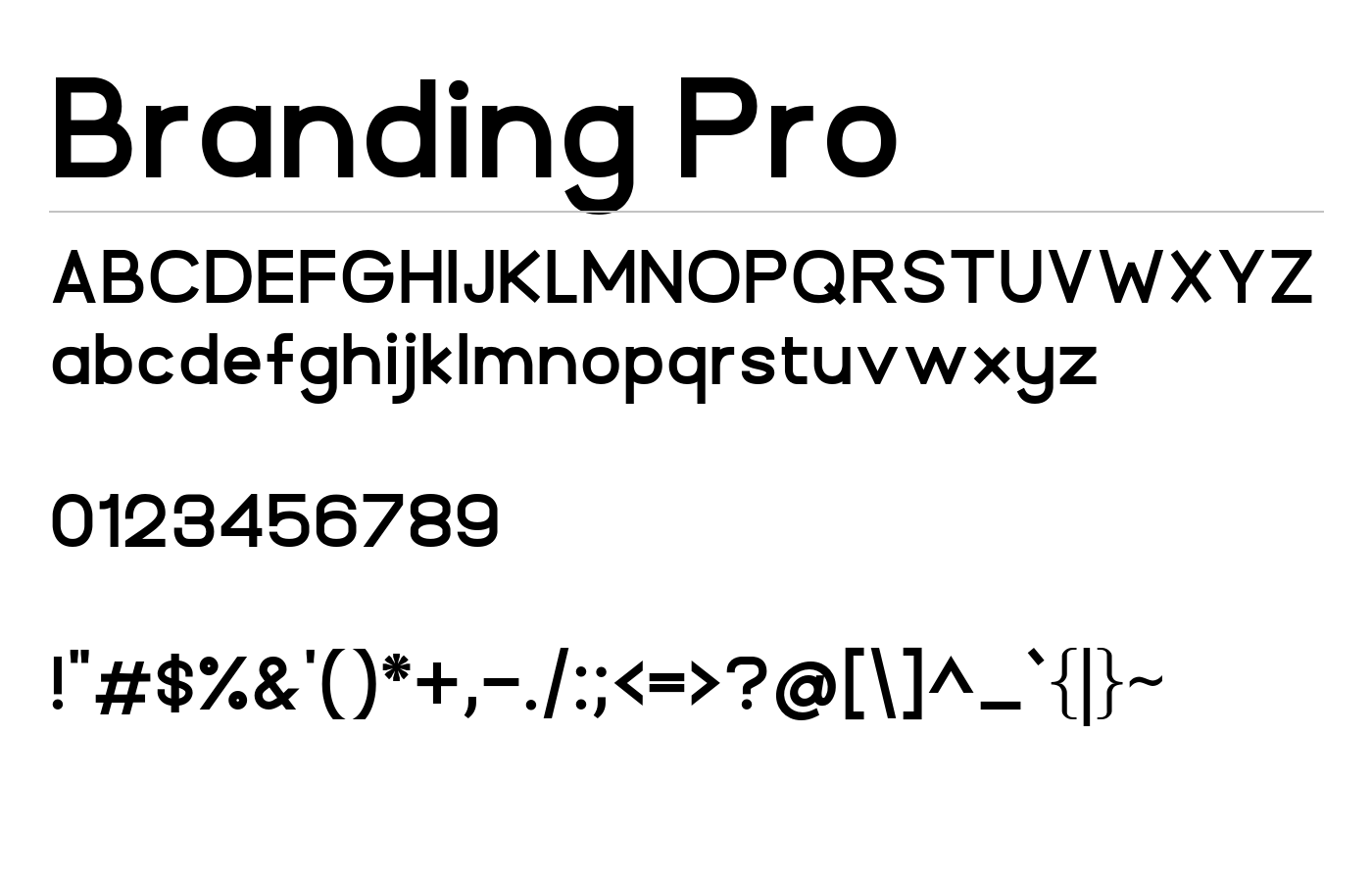 Branding Pro Font preview