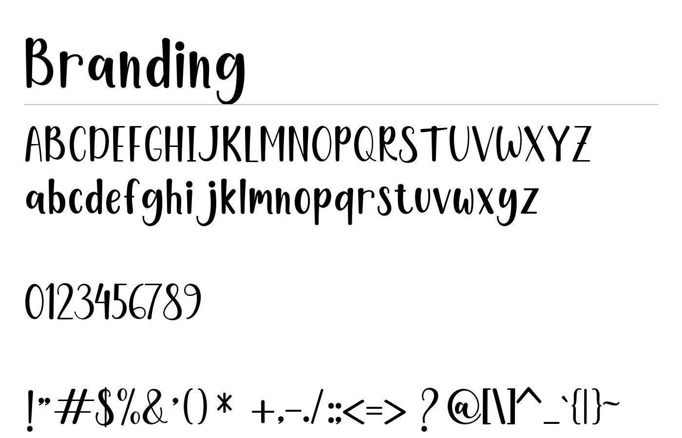 Branding Font preview