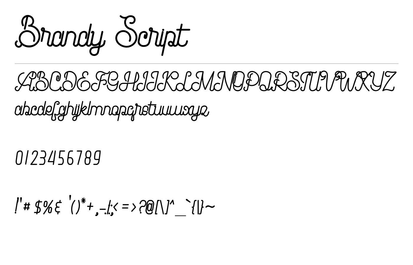 Brandy Script Font preview