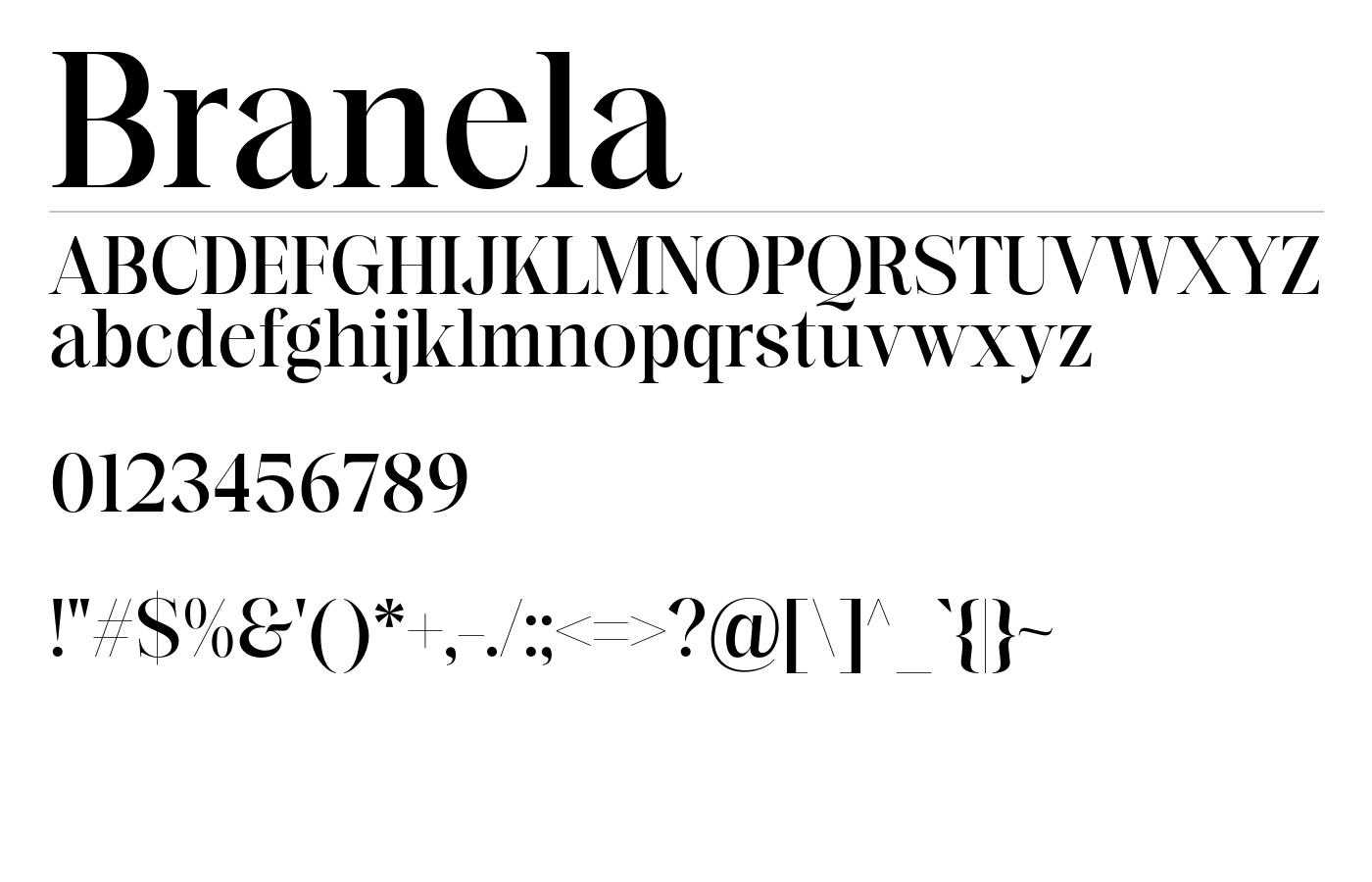 Branela Font preview